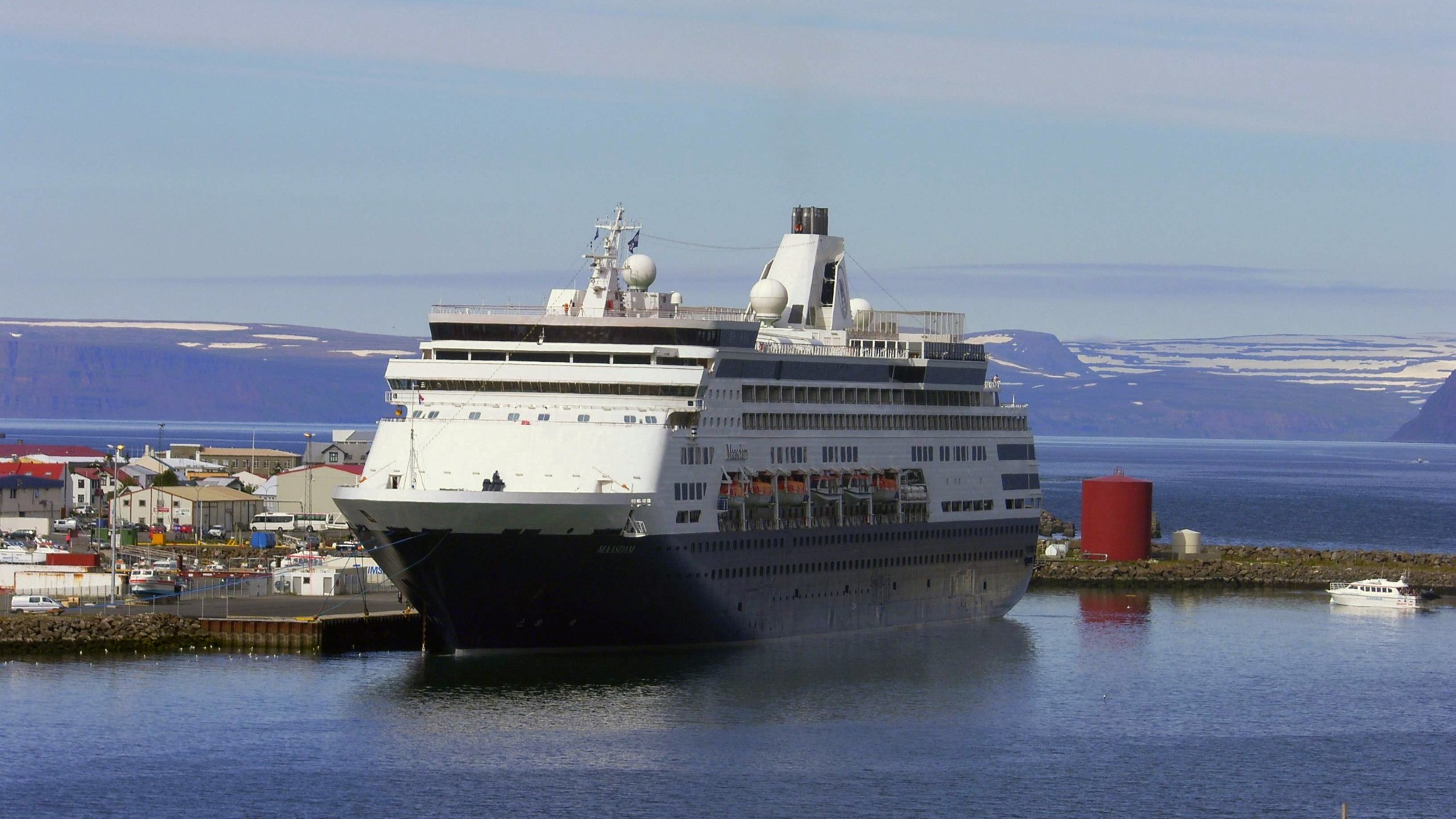 Large Cruise Ship in Isafjordur Town