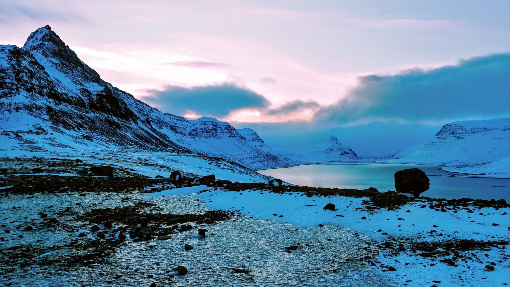 January View of Álftafjörður Fjord