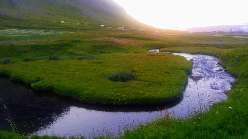 View of Hnifsdalur, a valley north of Isafjordur Town.
