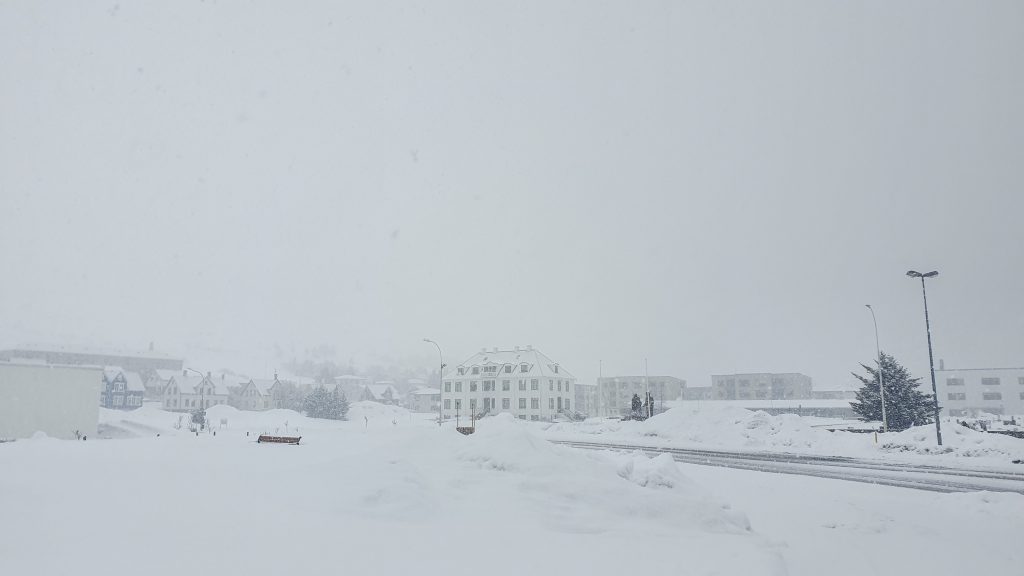 Snow In Isafjordur Town