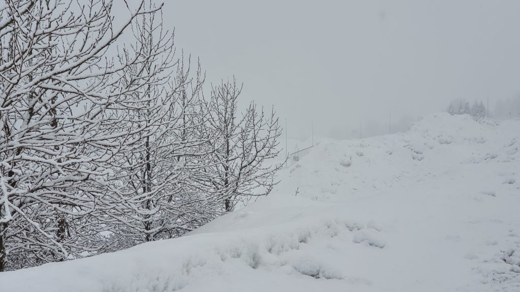 Snow in Isafjordur Town