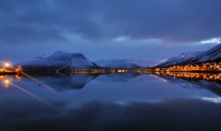 Isafjordur at dusk