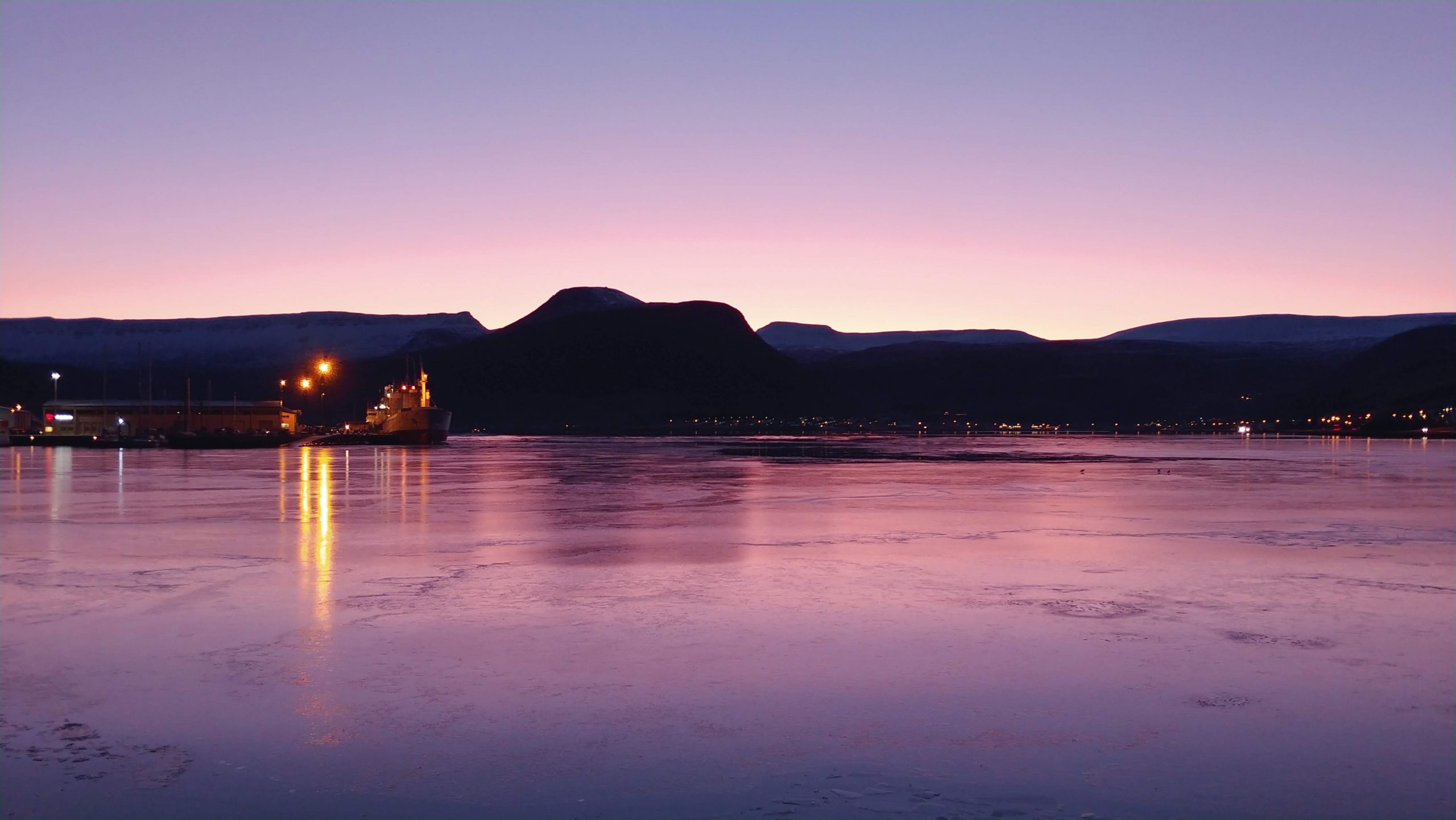 Winter Sunset In Isafjordur