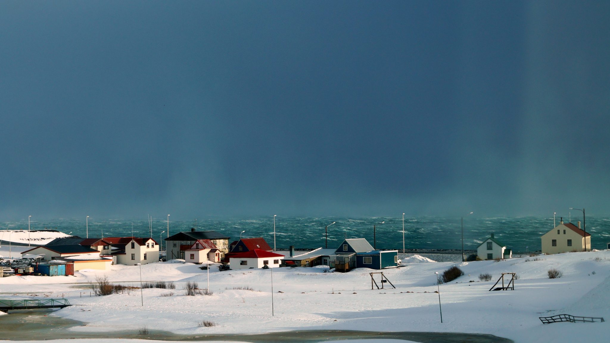 The Village In Hnifsdalur In Winter