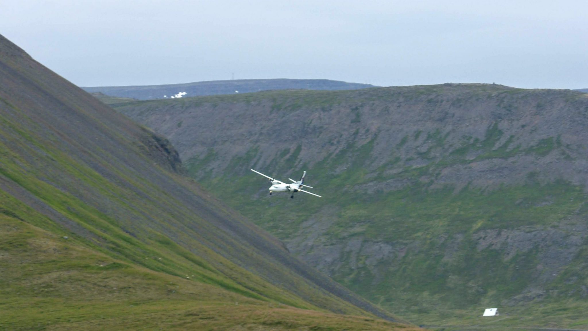 Over The Hill Landing At Isafjordur Airport