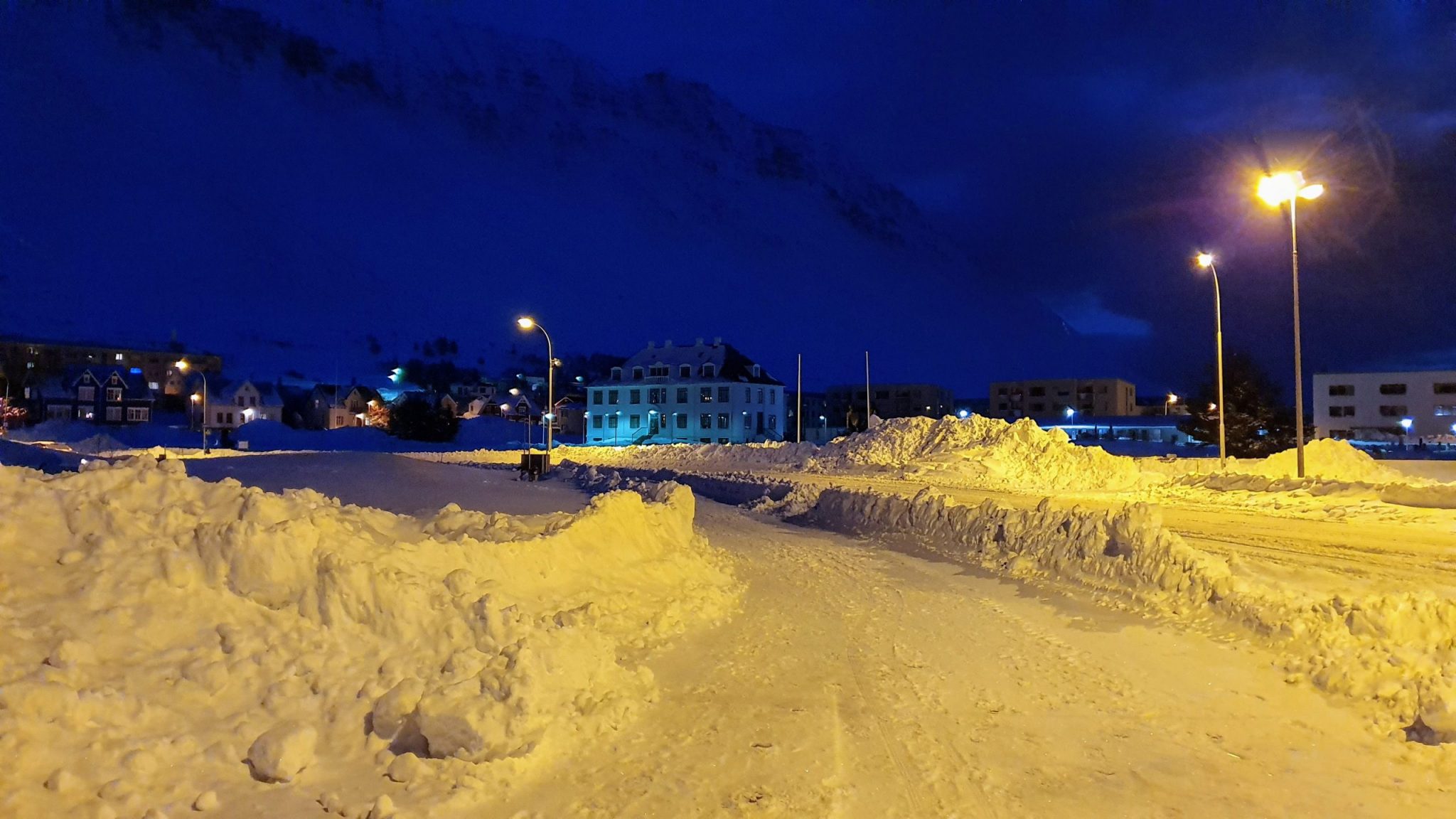 Winter Dawn In Isafjordur Town