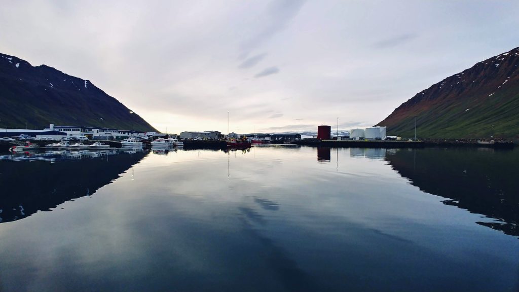 Midnight At Isafjordur Harbour