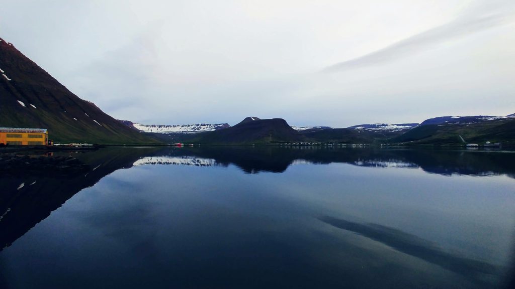 Midnight At Isafjordur Harbour