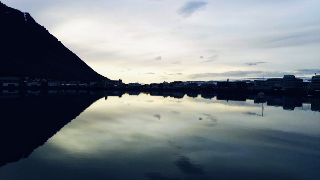 Midnight At Isafjordur Harbour