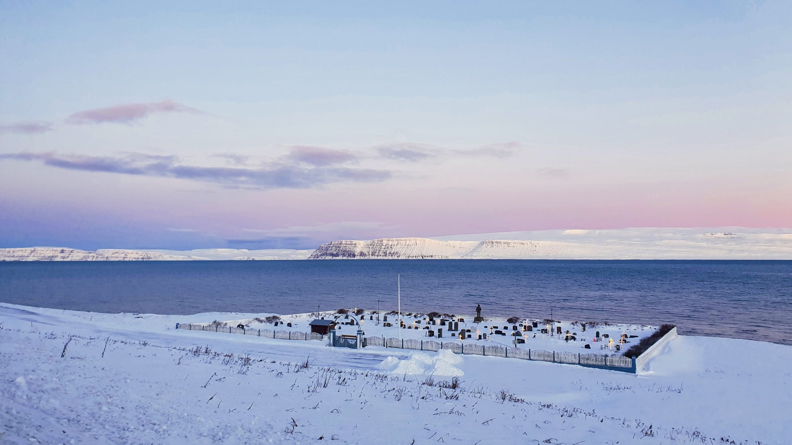 View Over Isafjordur Bay and Hnifsdalur Cemetery