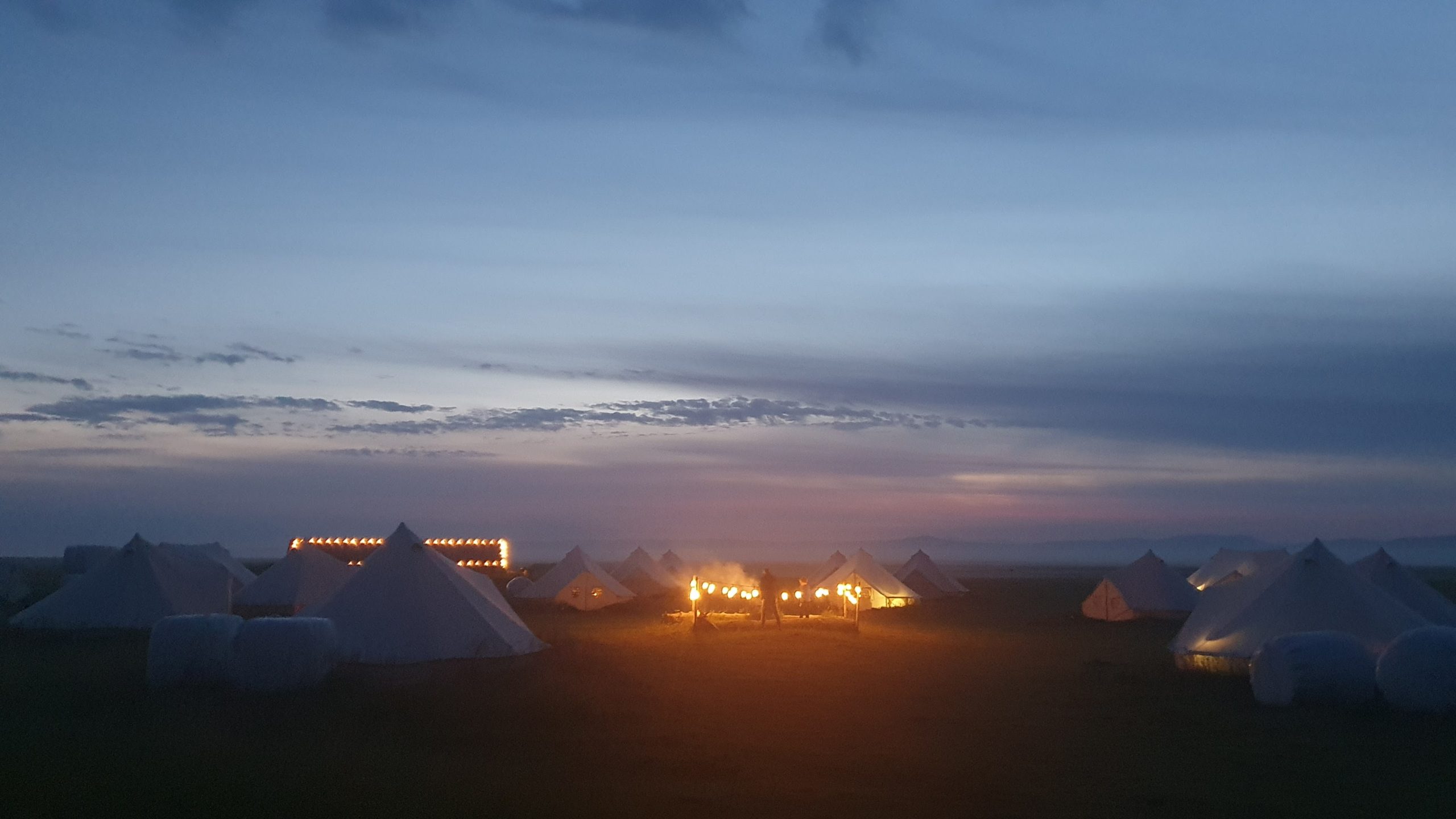 Evening at glamping site