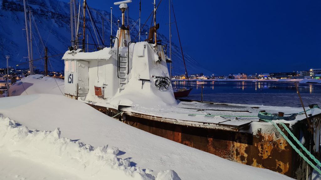 The Old Patrol Ship Emerged In Snow