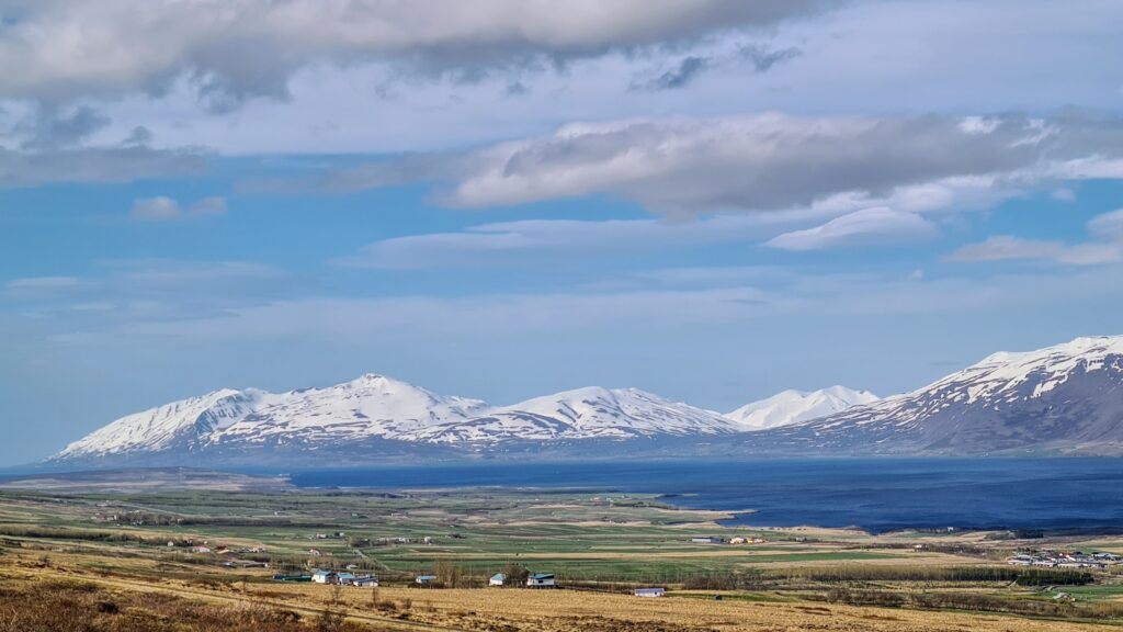 Mountains Above Grenivík As Seen From Akureyri