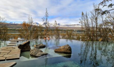 View From Hot Geothermal Baths in Akureyri