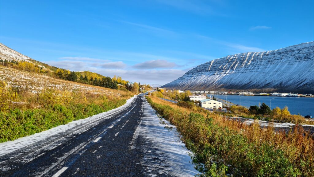 First snow of winter in the Westfjords