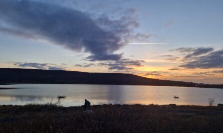 Winter Sunset at Lake Vífilstaðavatn