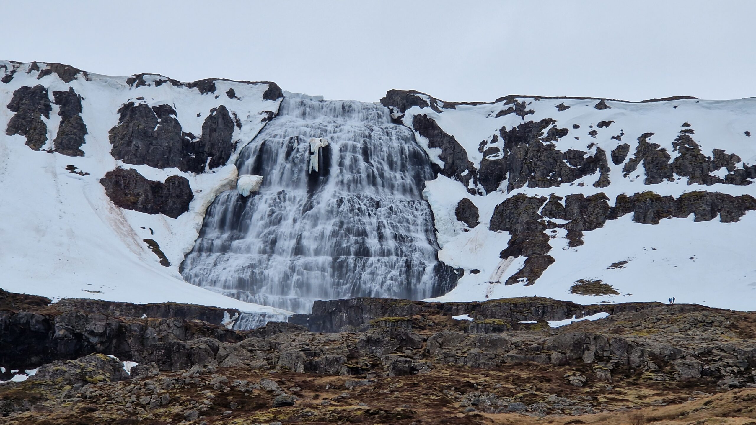 Dynjandi Waterfalls in Winter