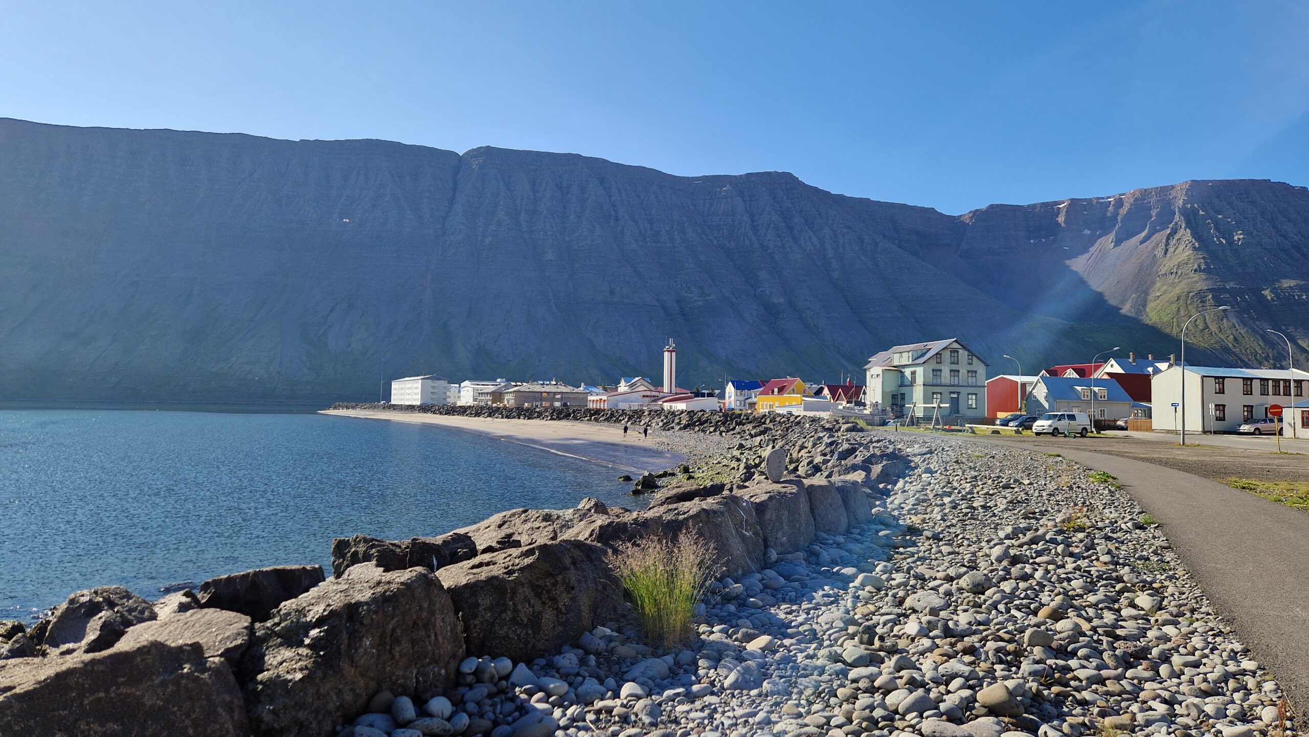 Pristine and Serene Summer Morning at Isafjordur Town