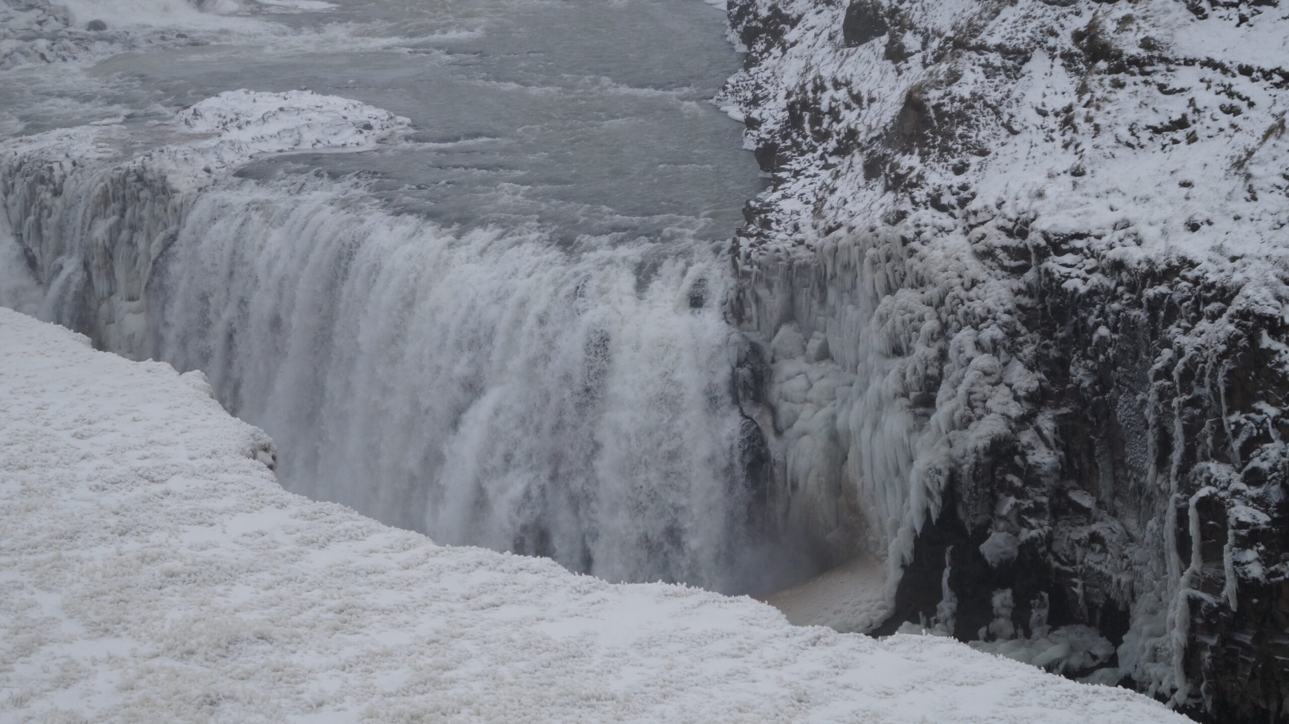 Gullfoss Waterfalls in Winter